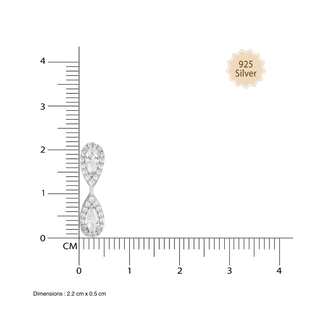 Radiant Silver Raindrops Earring