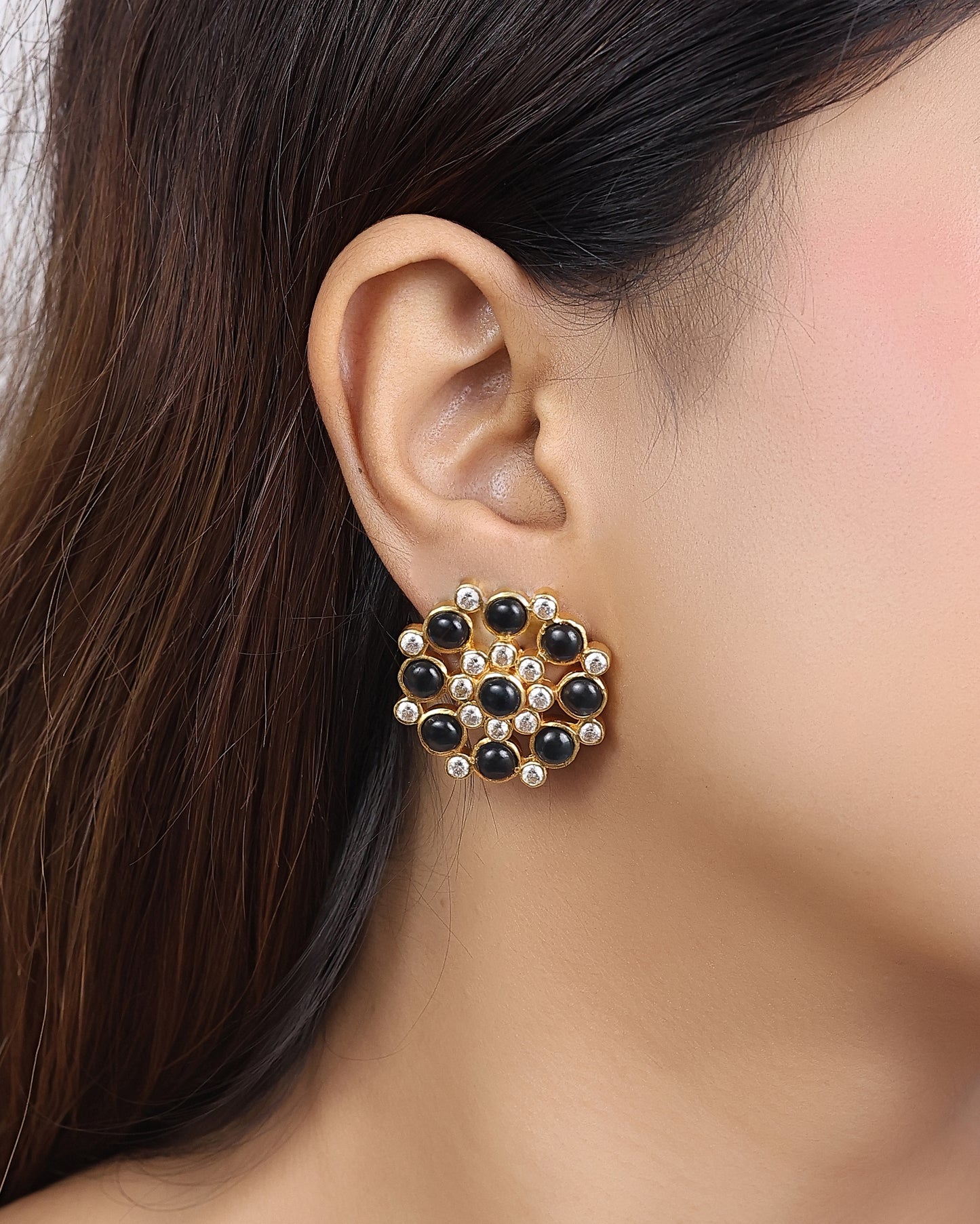 Amar Blue Pearl Cluster Earrings