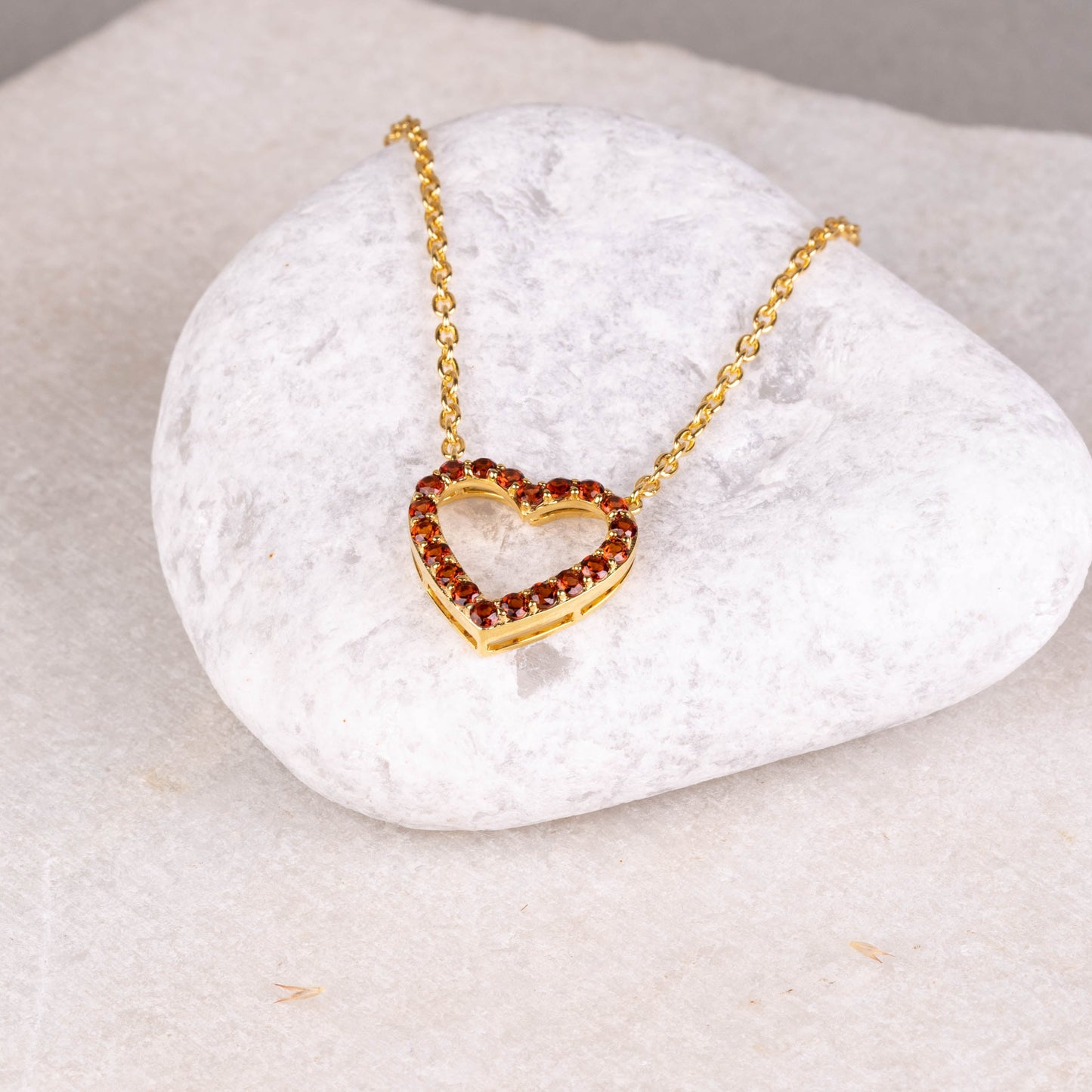 Garnet Glow Heart Pendant