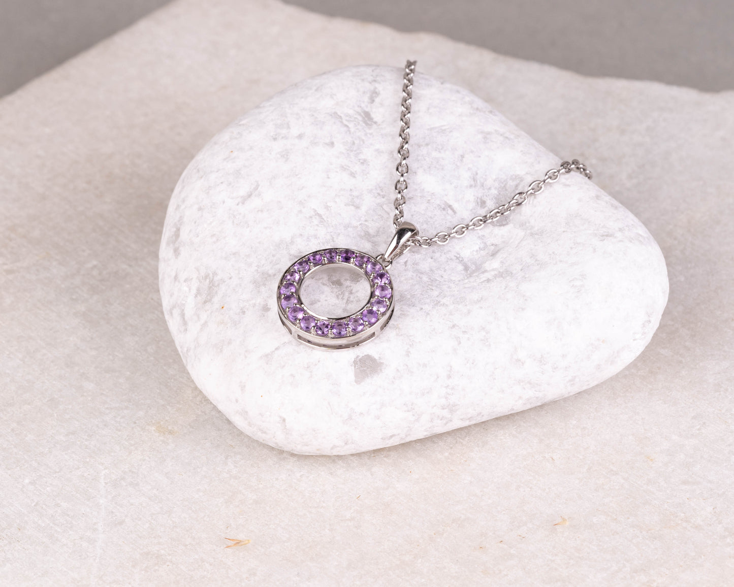 Sphere Amethyst Round Pendant