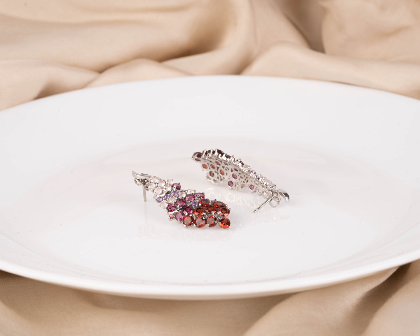 Berry Blush Crystal Earrings