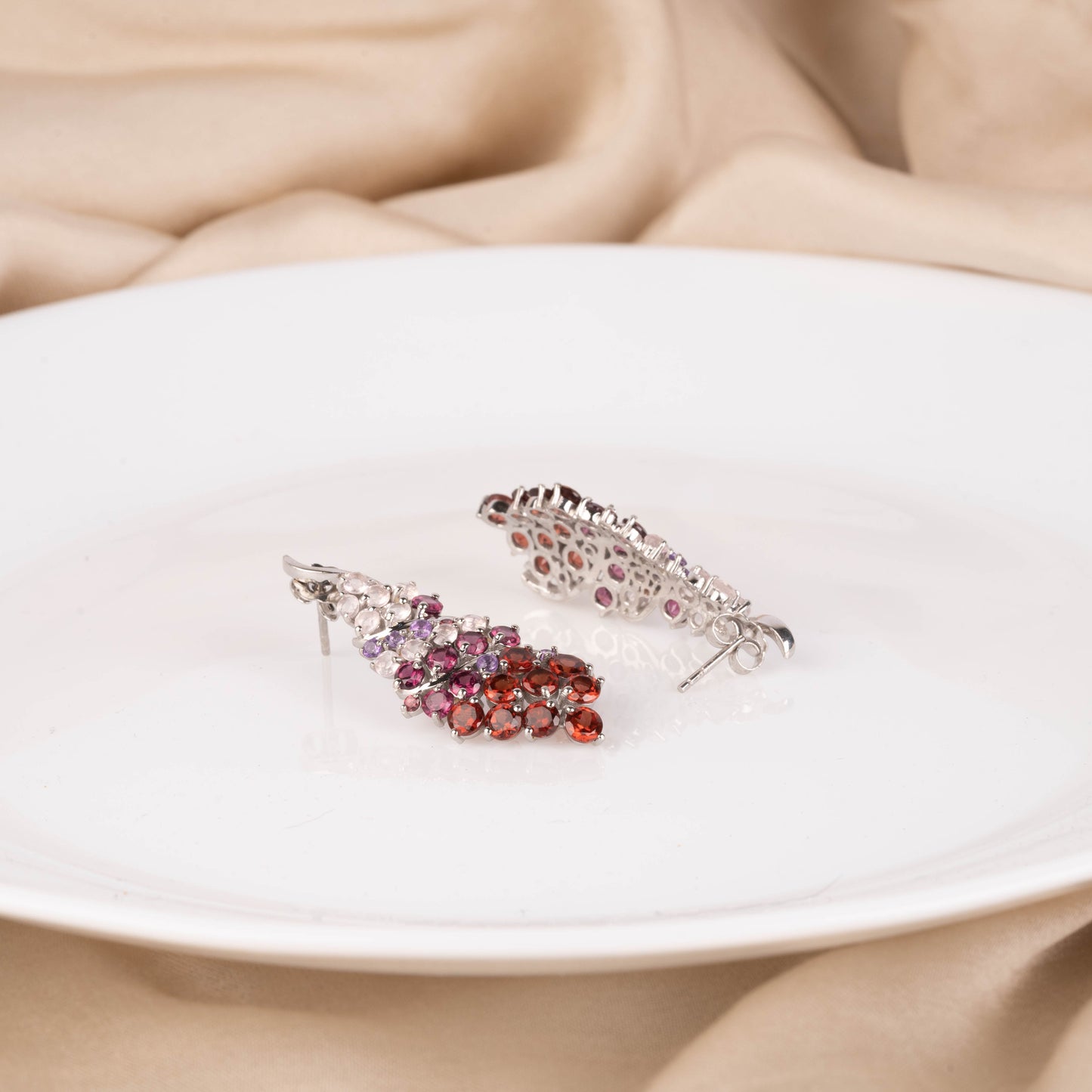 Berry Blush Crystal Earrings