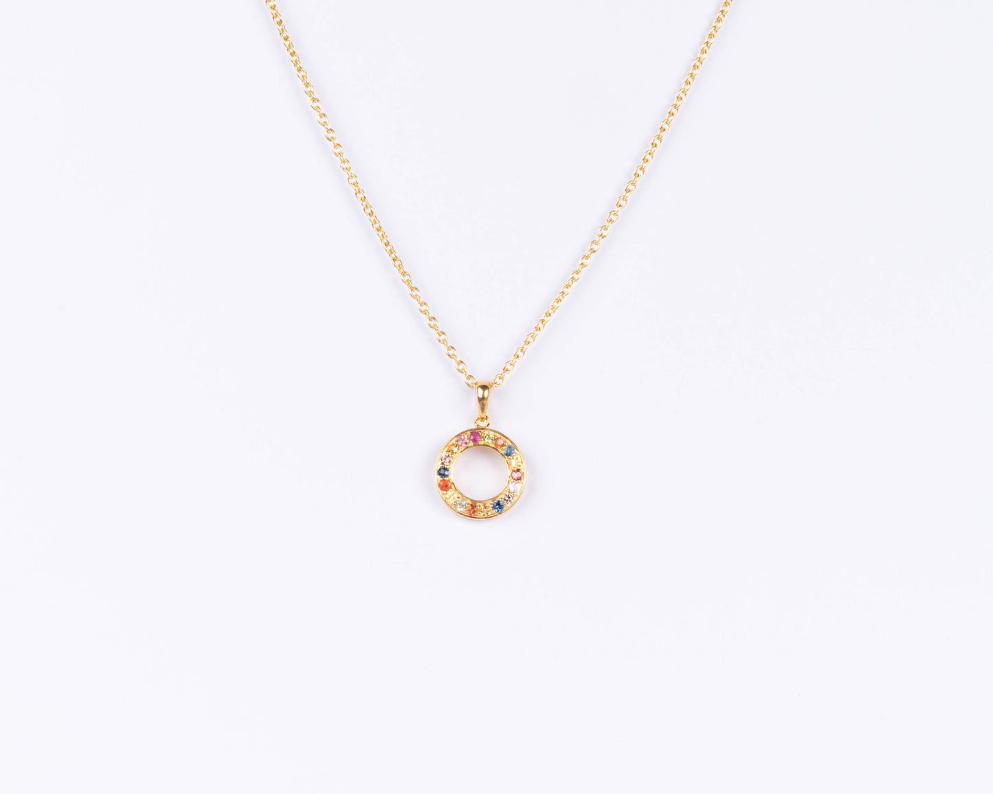 Multi-Sapphire Round Pendant