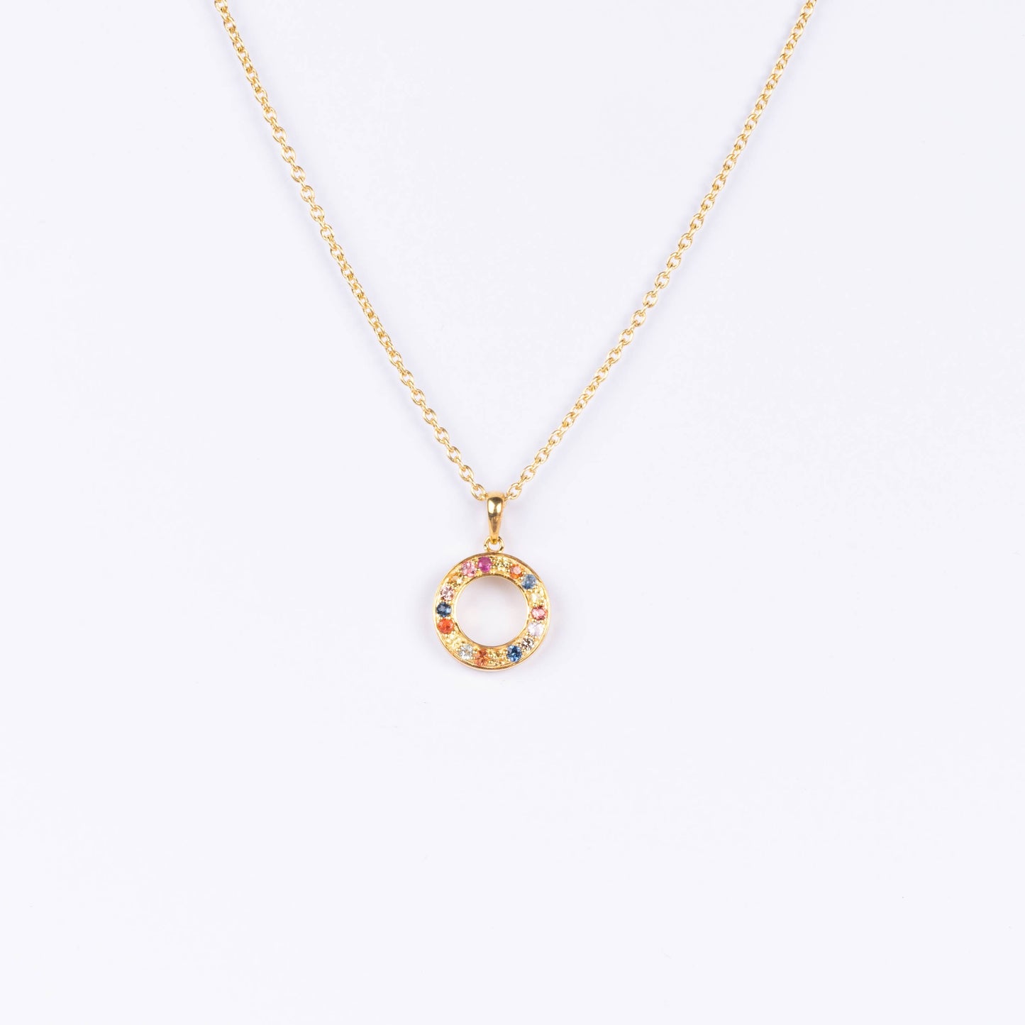Multi-Sapphire Round Pendant