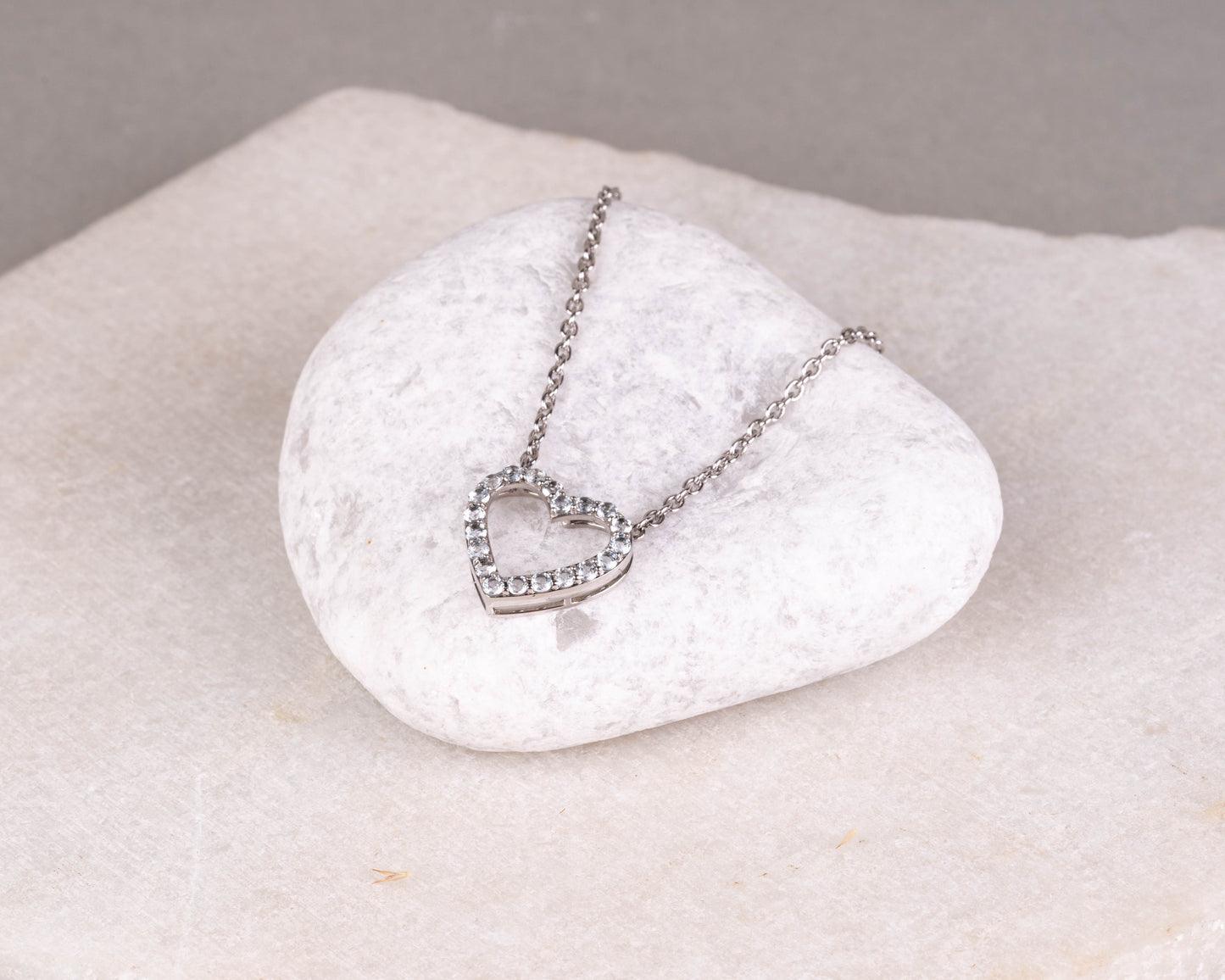 blue topaz heart pendant
