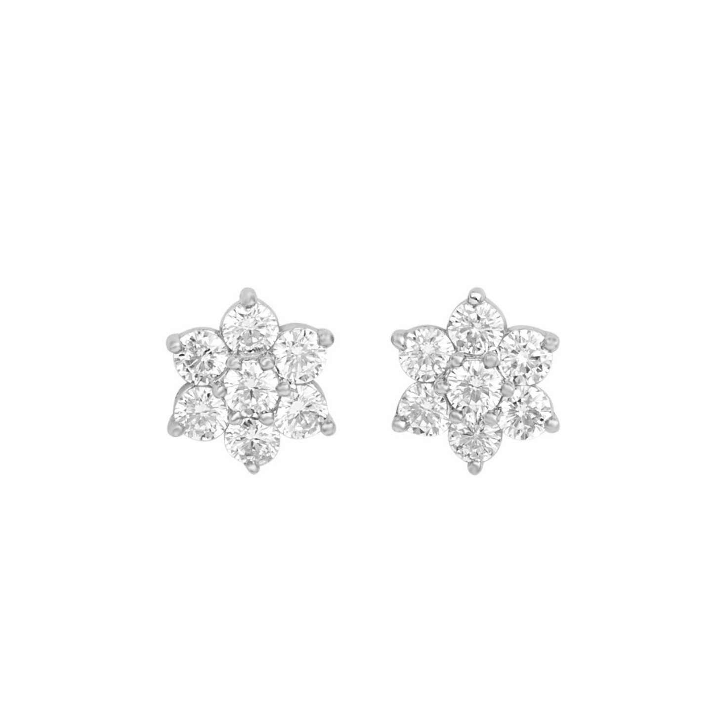 Silver Petal Blooms Earring