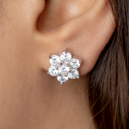 Flower Silver Splendor Earrings