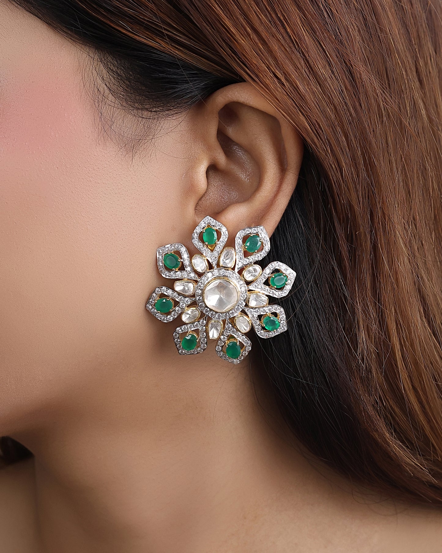 Noor Silver Floral Studs