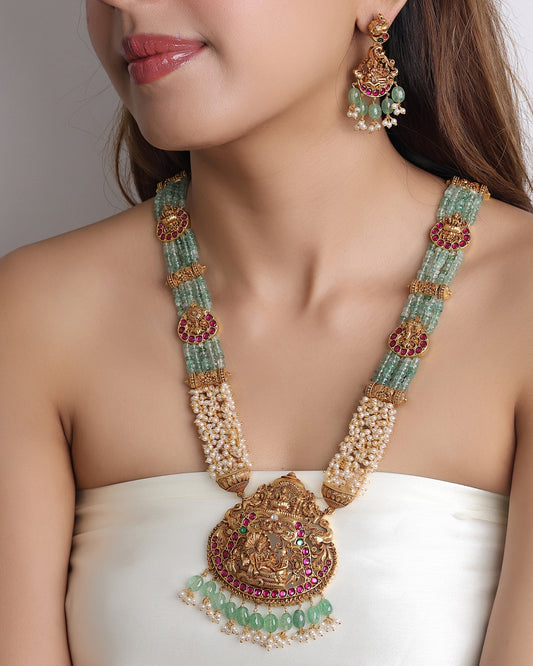 Gulaab Goddess Silver Necklace Set