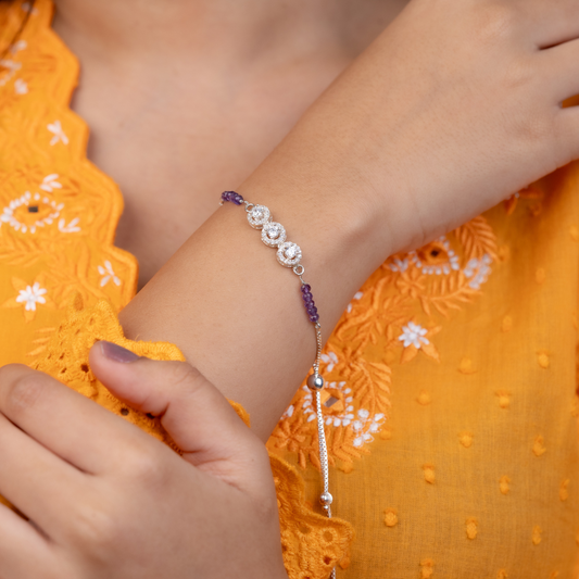 Amethyst Silver Bracelet