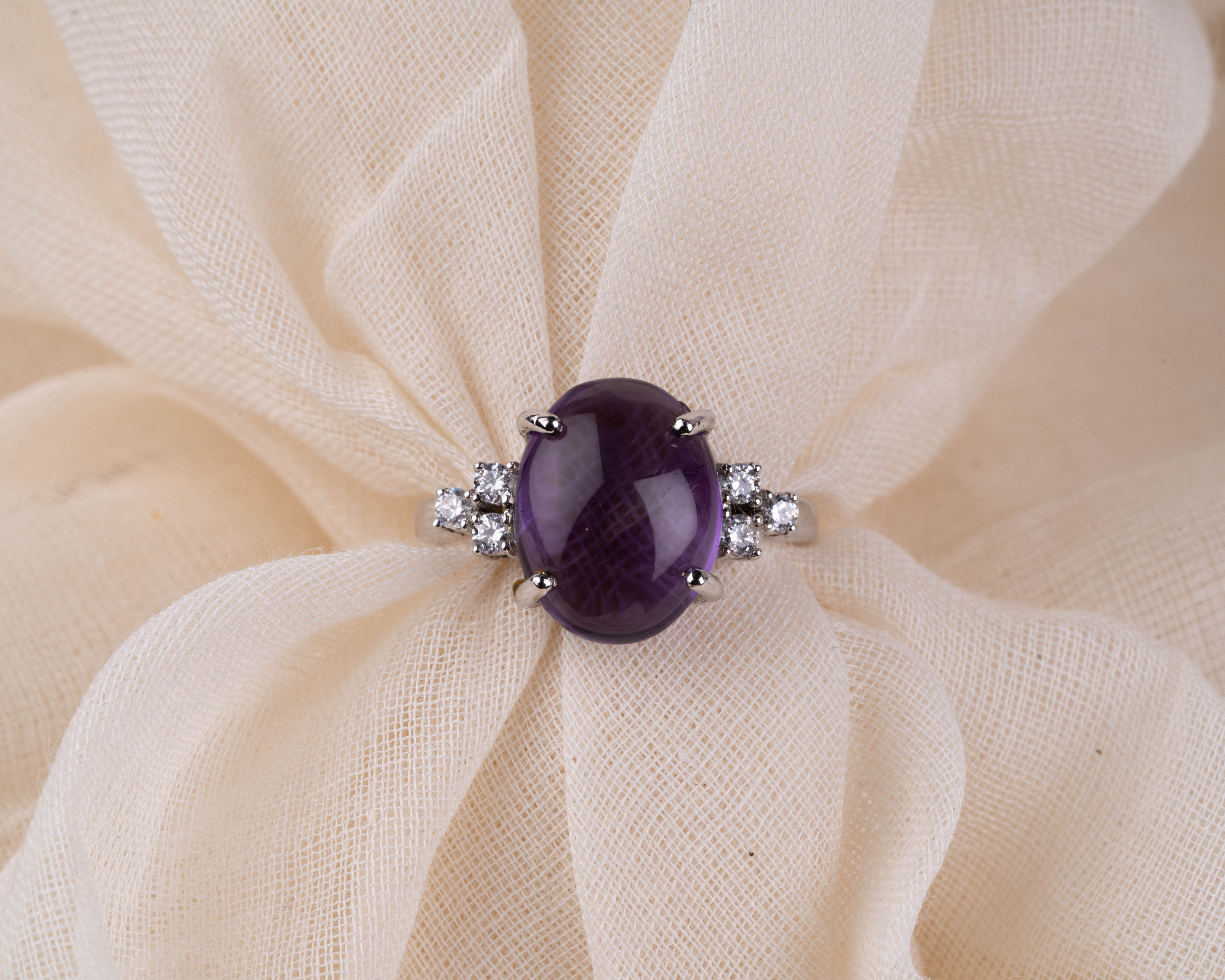 Etheral Amethyst Swarovski Ring