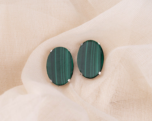 Malachite Mirage Stud Earrings