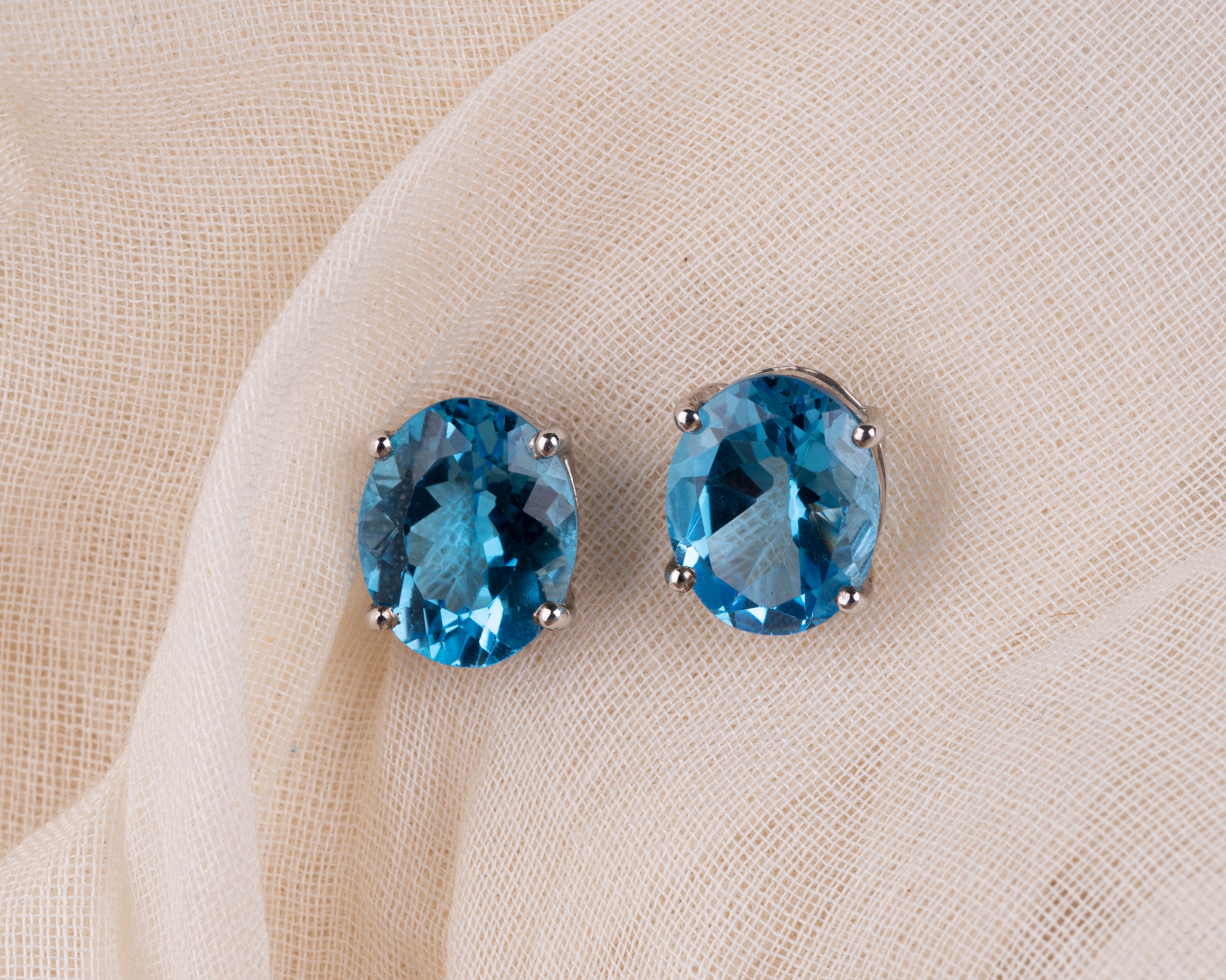 Blue Topaz Oceanic Stud Earrings