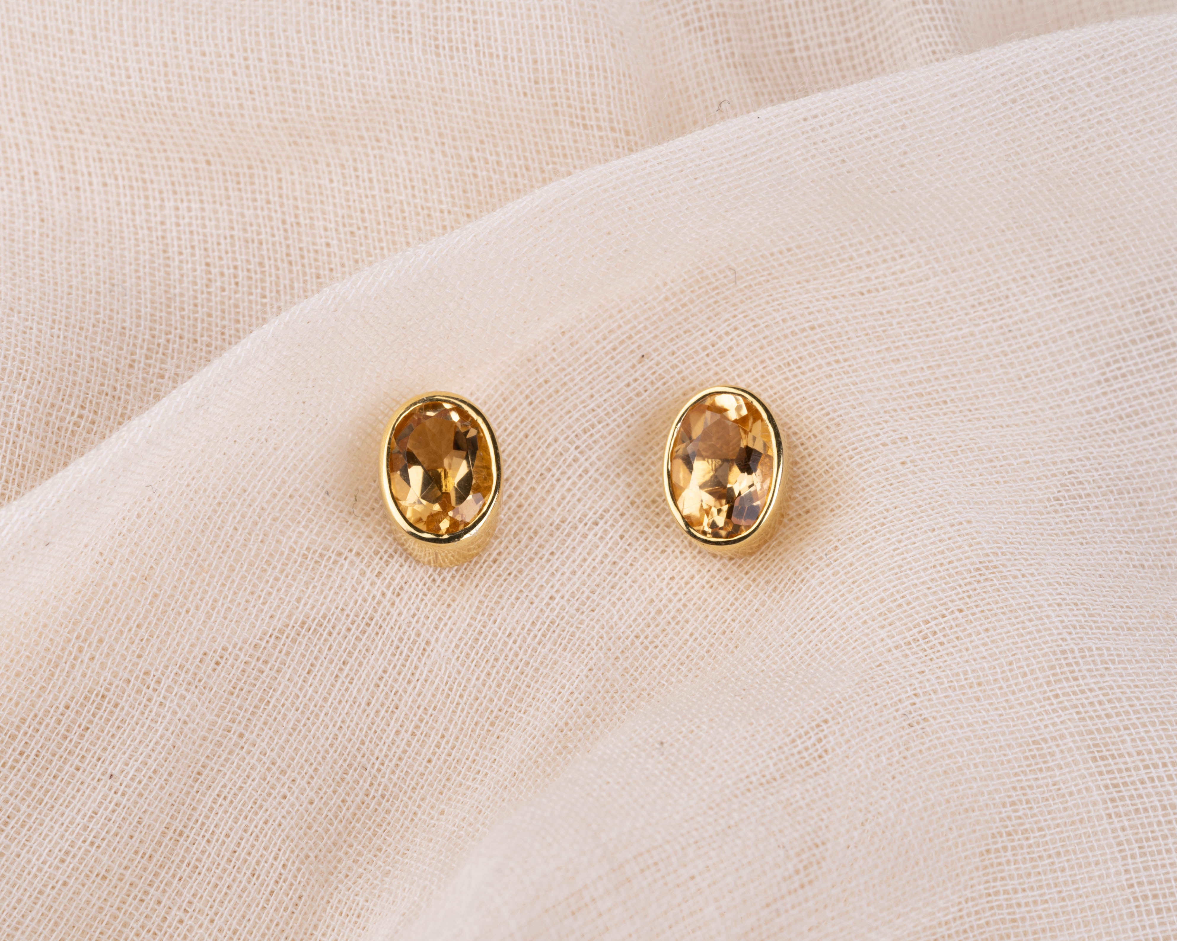 Citrine Sunshine Stud Earrings