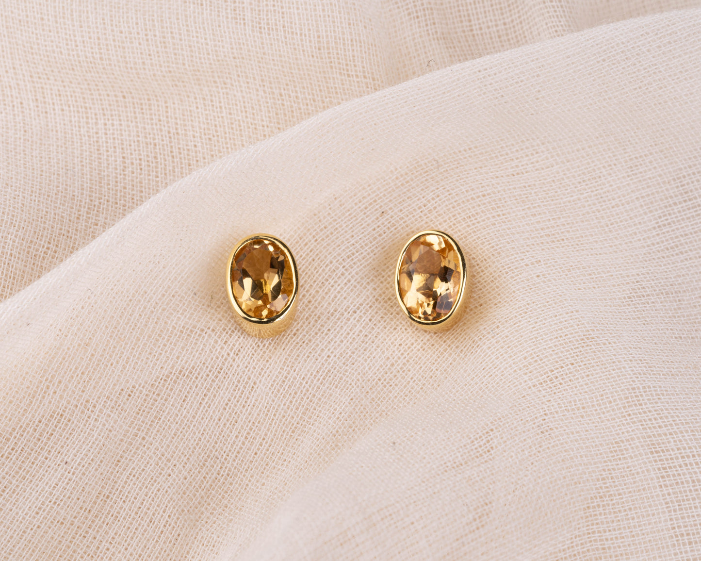 Citrine Sunshine Stud Earrings