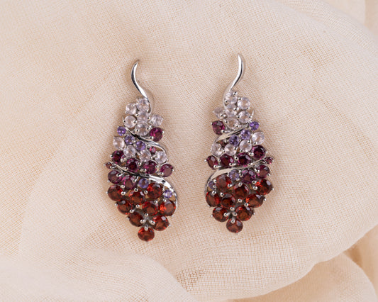 Berry Blush Crystal Earrings