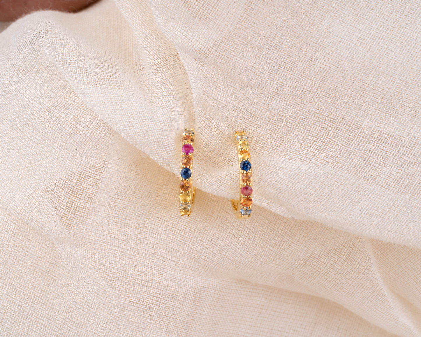 Sapphire Magic Hoop Earrings