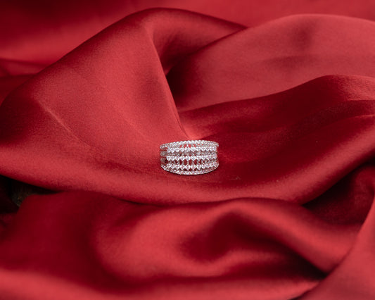 Silver Layered AD Ring