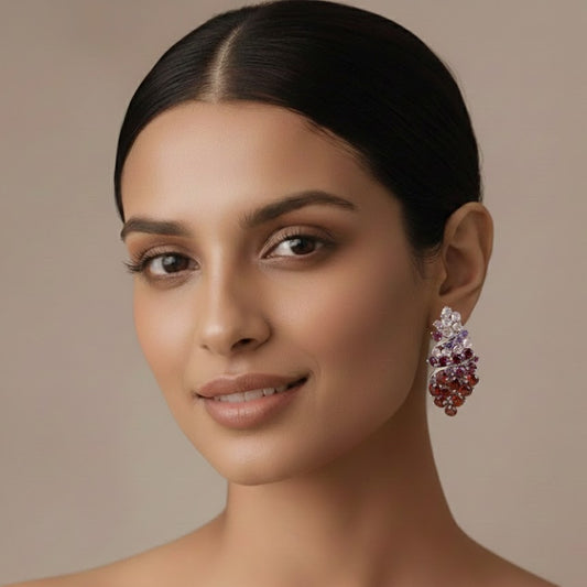 Berry Blush Crystal Earrings