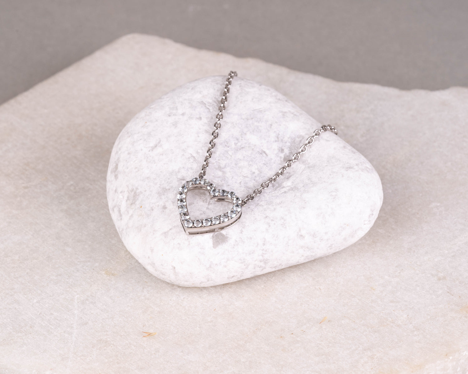 blue topaz heart pendant
