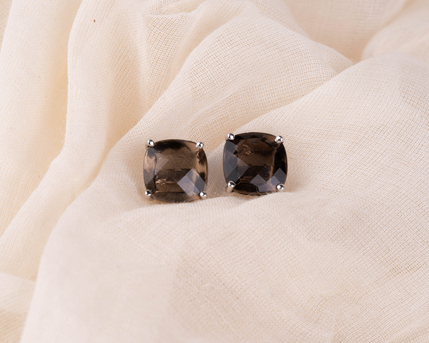 Sophisticated Smoky Stud Earrings