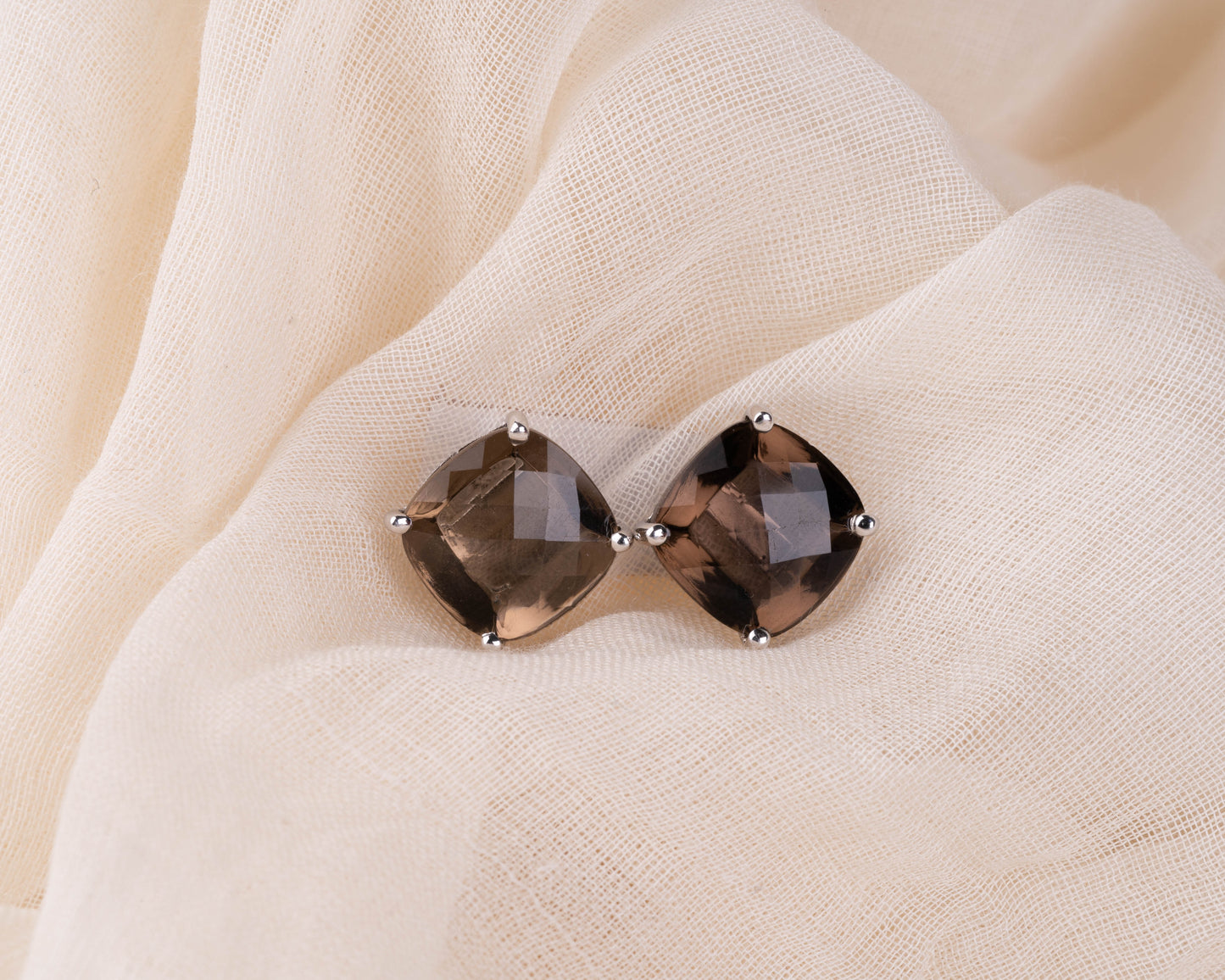 Sophisticated Smoky Stud Earrings